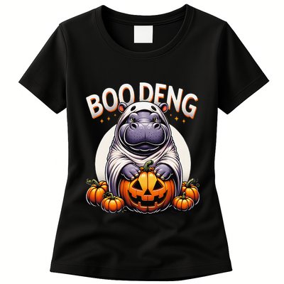 Moo Deng Baby Hippo Moo Deng Costume For Boo Deng Halloween Womens T-Shirt