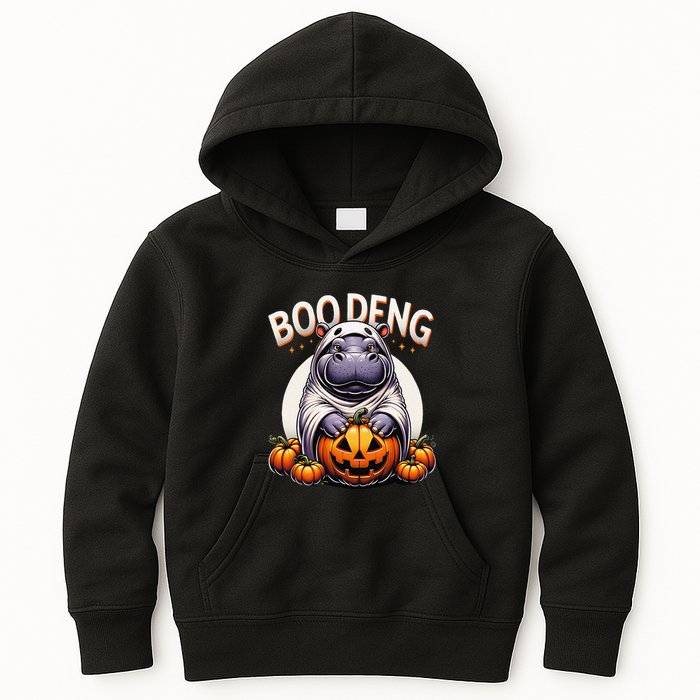 Moo Deng Baby Hippo Moo Deng Costume For Boo Deng Halloween Kids Hoodie