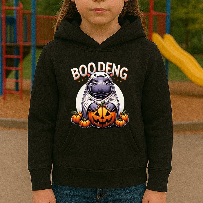 Moo Deng Baby Hippo Moo Deng Costume For Boo Deng Halloween Kids Hoodie