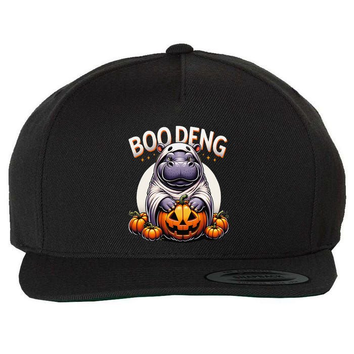 Moo Deng Baby Hippo Moo Deng Costume For Boo Deng Halloween Wool Snapback Cap