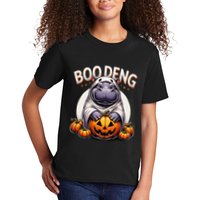 Moo Deng Baby Hippo Moo Deng Costume For Boo Deng Halloween Kids T-Shirt