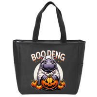 Moo Deng Baby Hippo Moo Deng Costume For Boo Deng Halloween Zip Tote Bag