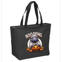 Moo Deng Baby Hippo Moo Deng Costume For Boo Deng Halloween Zip Tote Bag
