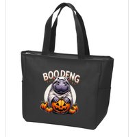 Moo Deng Baby Hippo Moo Deng Costume For Boo Deng Halloween Zip Tote Bag