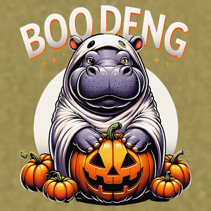 Moo Deng Baby Hippo Moo Deng Costume For Boo Deng Halloween Garment-Dyed Women's Muscle Tee
