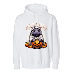 Moo Deng Baby Hippo Moo Deng Costume For Boo Deng Halloween Garment-Dyed Fleece Hoodie