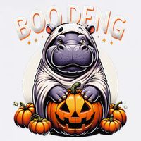 Moo Deng Baby Hippo Moo Deng Costume For Boo Deng Halloween Garment-Dyed Sweatshirt
