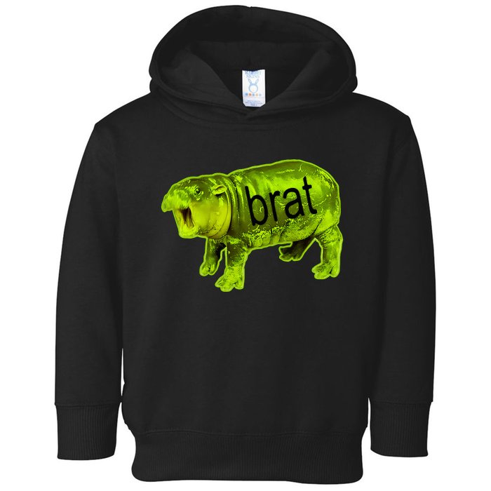 Moo Deng Brat Cute Baby Hippo Toddler Hoodie