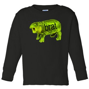 Moo Deng Brat Cute Baby Hippo Toddler Long Sleeve Shirt