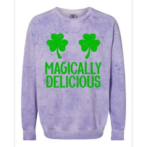 Magically Delicious Boobs Naughty St Patricks Day Gift Colorblast Crewneck Sweatshirt