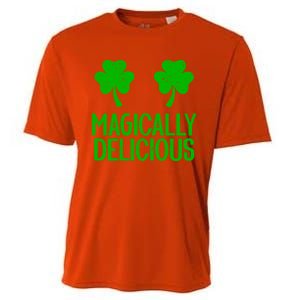 Magically Delicious Boobs Naughty St Patricks Day Gift Cooling Performance Crew T-Shirt