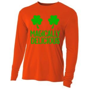 Magically Delicious Boobs Naughty St Patricks Day Gift Cooling Performance Long Sleeve Crew