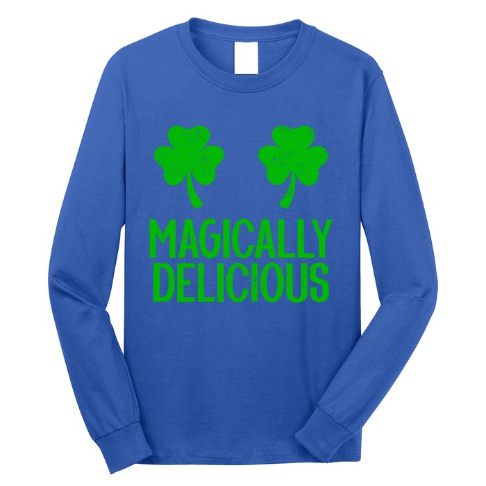 Magically Delicious Boobs Naughty St Patricks Day Gift Long Sleeve Shirt