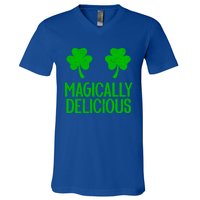 Magically Delicious Boobs Naughty St Patricks Day Gift V-Neck T-Shirt