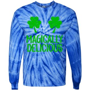 Magically Delicious Boobs Naughty St Patricks Day Gift Tie-Dye Long Sleeve Shirt