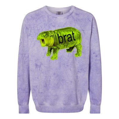 Moo Deng Brat Cute Baby Hippo Colorblast Crewneck Sweatshirt