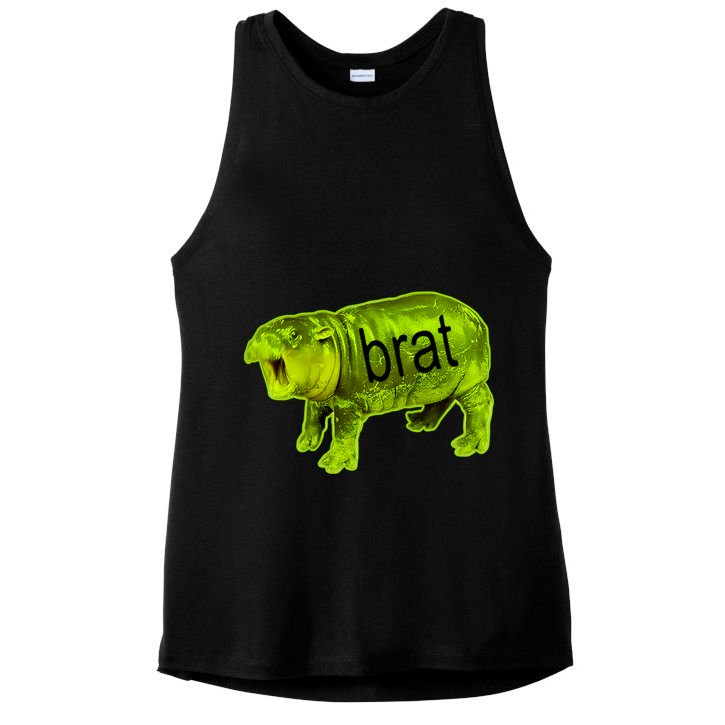 Moo Deng Brat Cute Baby Hippo Ladies PosiCharge Tri-Blend Wicking Tank