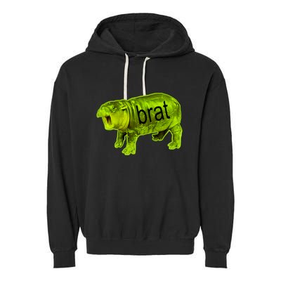 Moo Deng Brat Cute Baby Hippo Garment-Dyed Fleece Hoodie