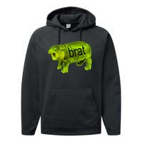 Moo Deng Brat Cute Baby Hippo Performance Fleece Hoodie