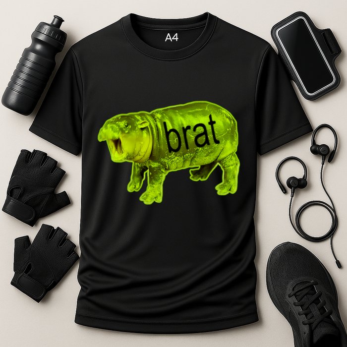 Moo Deng Brat Cute Baby Hippo Cooling Performance Crew T-Shirt