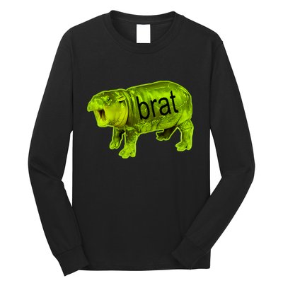 Moo Deng Brat Cute Baby Hippo Long Sleeve Shirt