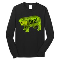 Moo Deng Brat Cute Baby Hippo Long Sleeve Shirt