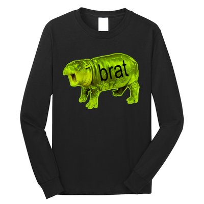 Moo Deng Brat Cute Baby Hippo Long Sleeve Shirt