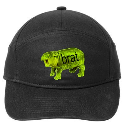 Moo Deng Brat Cute Baby Hippo 7-Panel Snapback Hat