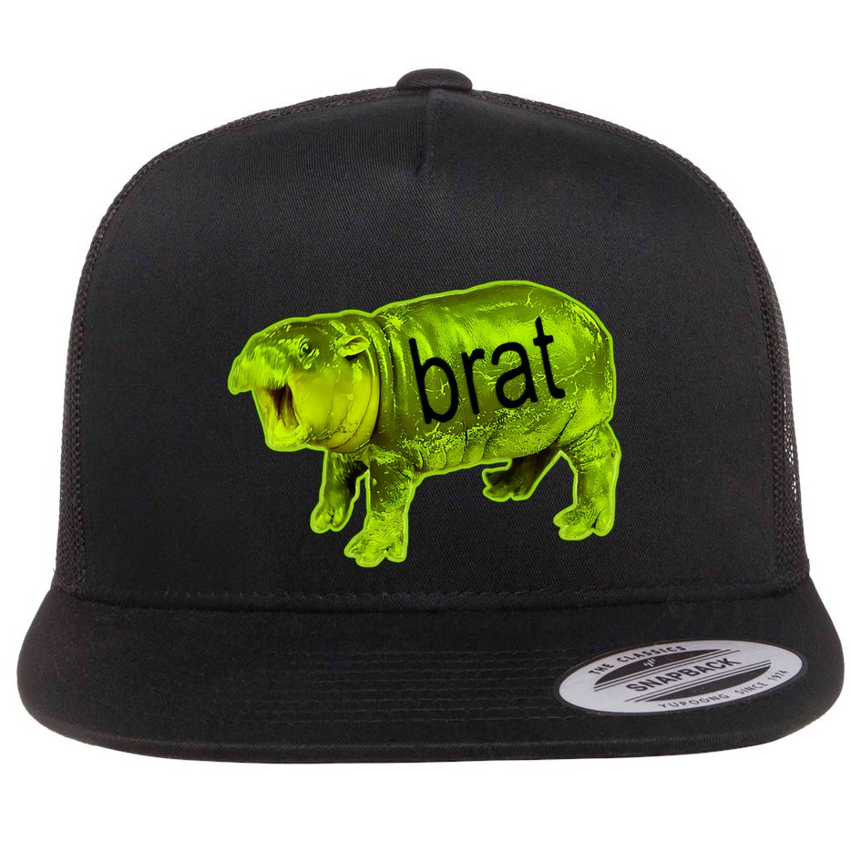 Moo Deng Brat Cute Baby Hippo Flat Bill Trucker Hat