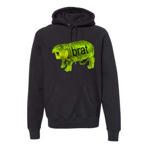 Moo Deng Brat Cute Baby Hippo Premium Hoodie