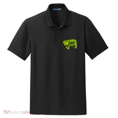 Moo Deng Brat Cute Baby Hippo Dry Zone Grid Polo