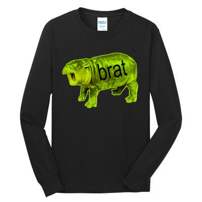 Moo Deng Brat Cute Baby Hippo Tall Long Sleeve T-Shirt