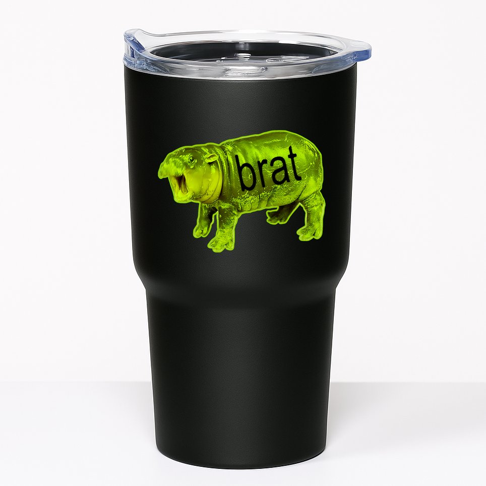 Moo Deng Brat Cute Baby Hippo Tumbler