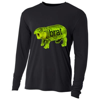 Moo Deng Brat Cute Baby Hippo Cooling Performance Long Sleeve Crew