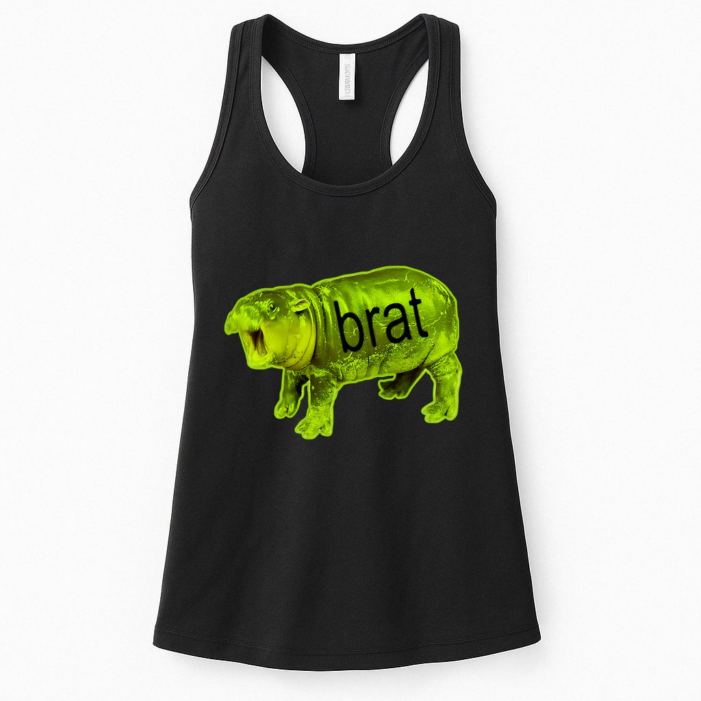 Moo Deng Brat Cute Baby Hippo Womens Tank Top