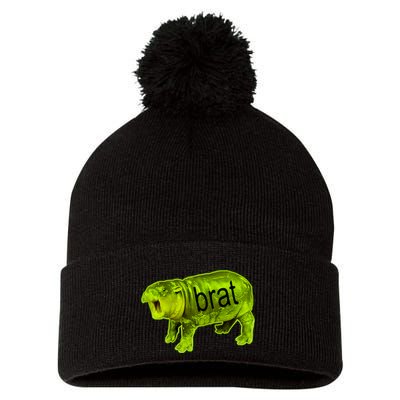 Moo Deng Brat Cute Baby Hippo Pom Pom 12in Knit Beanie