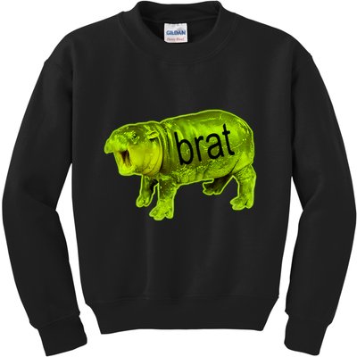 Moo Deng Brat Cute Baby Hippo Kids Sweatshirt