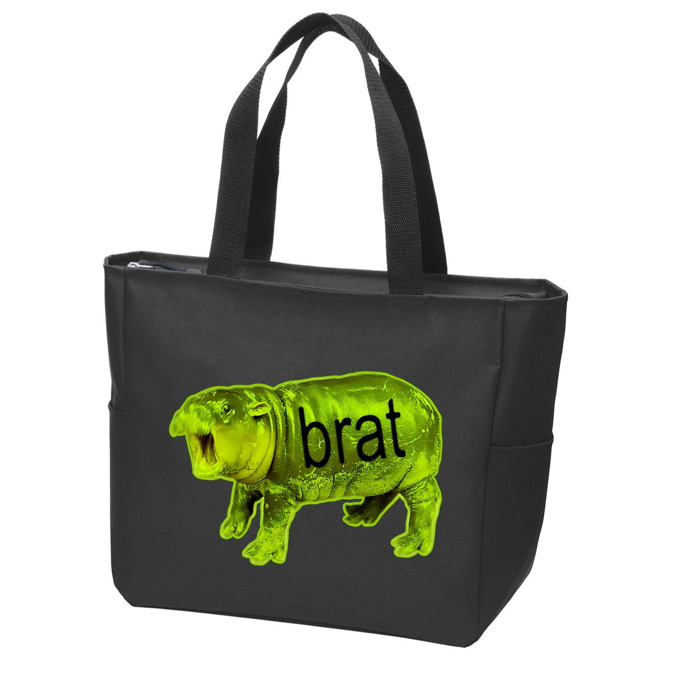 Moo Deng Brat Cute Baby Hippo Zip Tote Bag