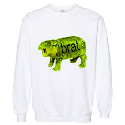 Moo Deng Brat Cute Baby Hippo Garment-Dyed Sweatshirt