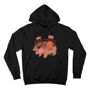 Moo Deng Bouncy Pig In Thai Picture The Cute Baby Hippo Hoodie