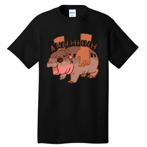 Moo Deng Bouncy Pig In Thai Picture The Cute Baby Hippo Tall T-Shirt