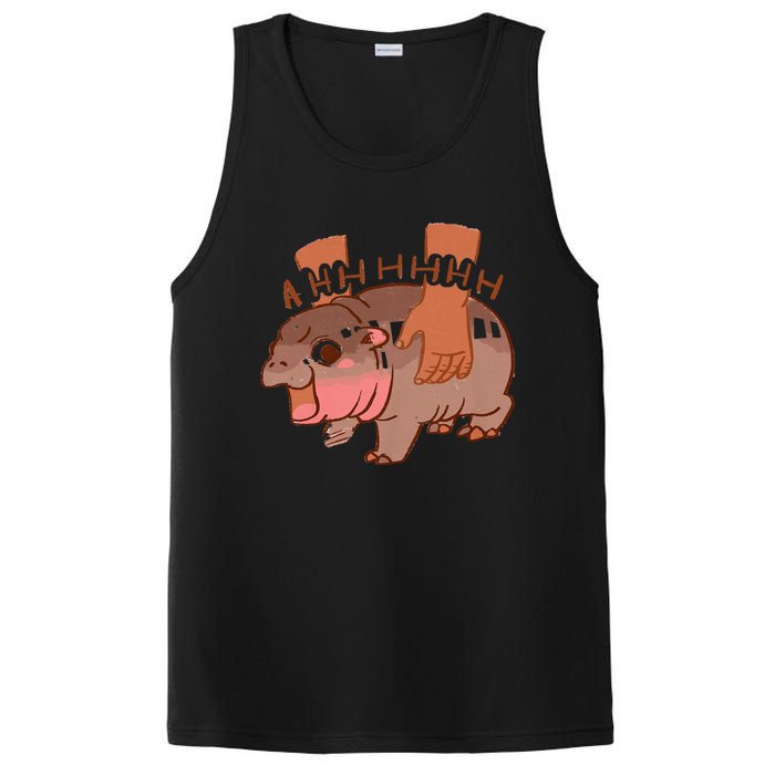 Moo Deng Bouncy Pig In Thai Picture The Cute Baby Hippo PosiCharge Competitor Tank