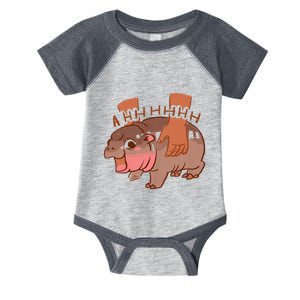 Moo Deng Bouncy Pig In Thai Picture The Cute Baby Hippo Infant Baby Jersey Bodysuit