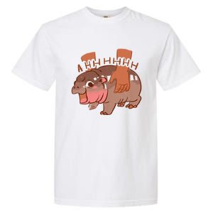 Moo Deng Bouncy Pig In Thai Picture The Cute Baby Hippo Garment-Dyed Heavyweight T-Shirt