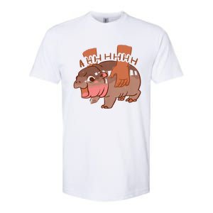 Moo Deng Bouncy Pig In Thai Picture The Cute Baby Hippo Softstyle CVC T-Shirt