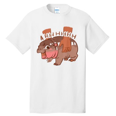 Moo Deng Bouncy Pig In Thai Picture The Cute Baby Hippo Tall T-Shirt