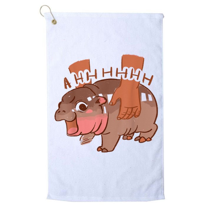 Moo Deng Bouncy Pig In Thai Picture The Cute Baby Hippo Platinum Collection Golf Towel