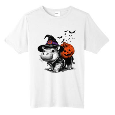 Moo Deng Bouncy Pig Moo Deng Halloween Funny Hippo With Pumpkin Witch Hat Tall Fusion ChromaSoft Performance T-Shirt