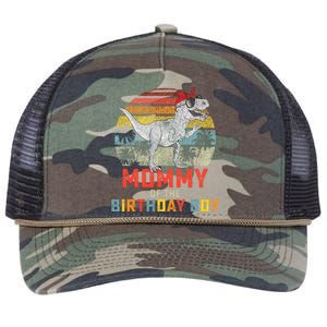 Mommy Dinosaur Birthday Mom Matching Family Retro Rope Trucker Hat Cap