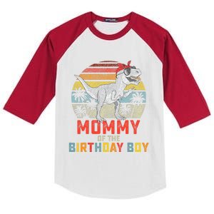 Mommy Dinosaur Birthday Mom Matching Family Kids Colorblock Raglan Jersey